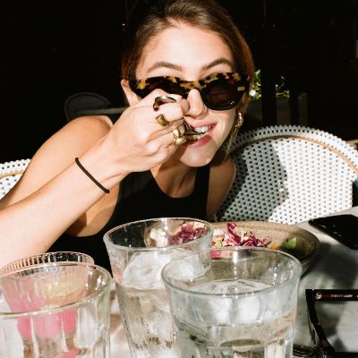 Clara Wilsey having an afternoon brunch with her friends.